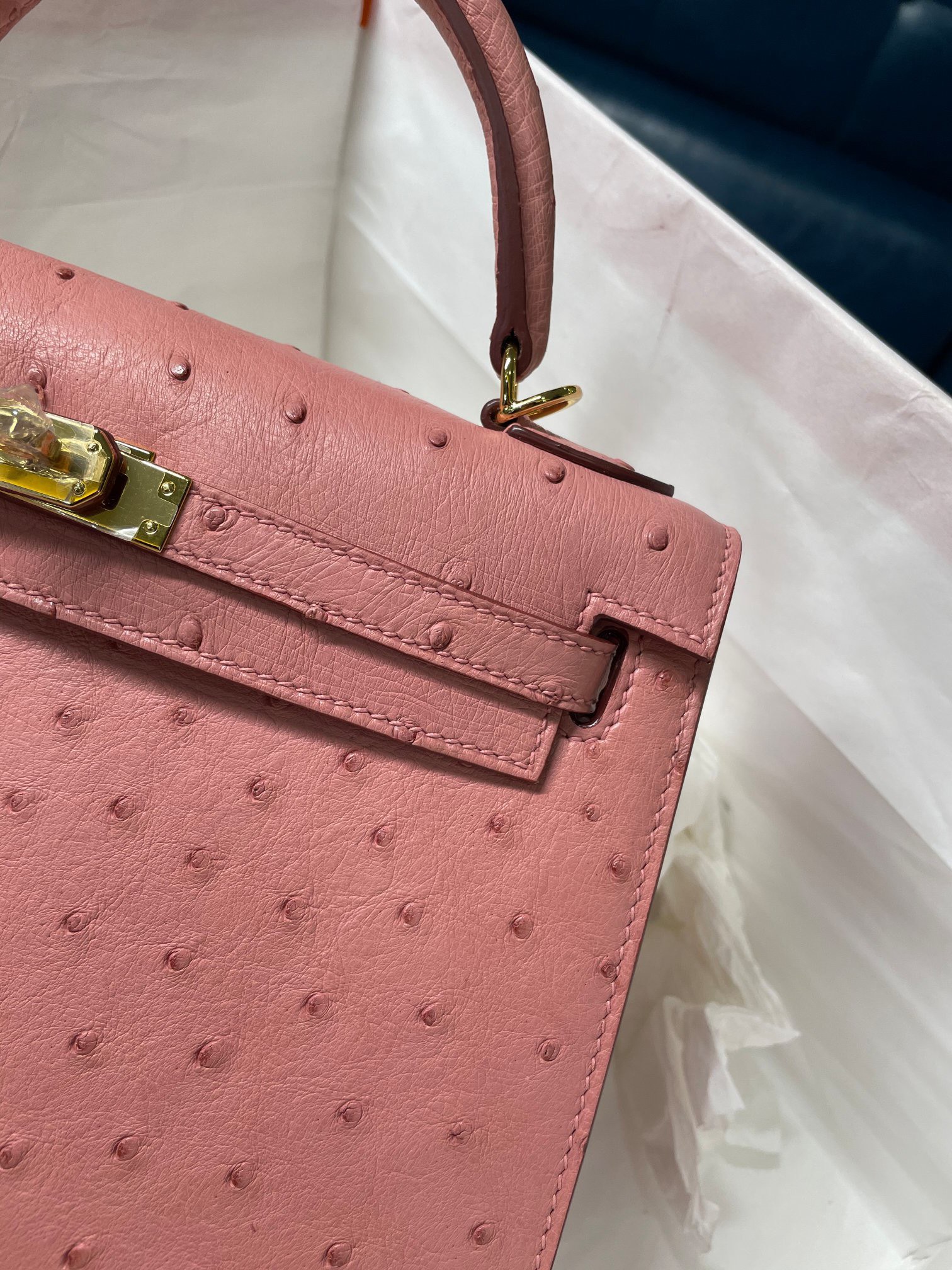 z2531768226522_713204b367ef9ea81f32e829cd104a32 Túi Xách Hermes Kelly 25 Da Đà Điểu Màu Hồng