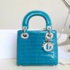 Túi xách Dior Lady Dior màu ngọc lam da cá sấu