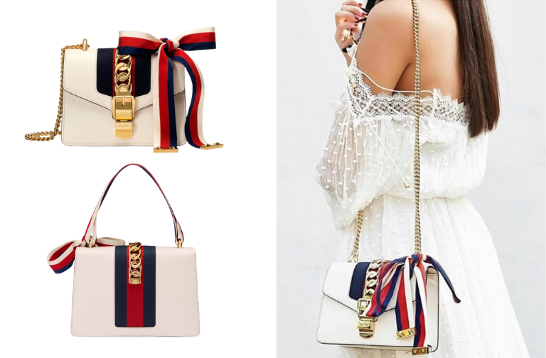 Gucci Sylvie có thiết kế nhỏ gọn với gam màu trắng chủ đạo, được chế tác từ chất liệu da cao cấp. Nhà thiết kế tạo điểm nhấn cho túi bằng dây vải thắt nơ 3 và khóa túi đóng bằng kim loại mạ vàng. Qúy cô công sở có thể kết hợp với những bộ trang phục đơn sắc khi đi làm, đi dự sự kiện hay dạo phố ...