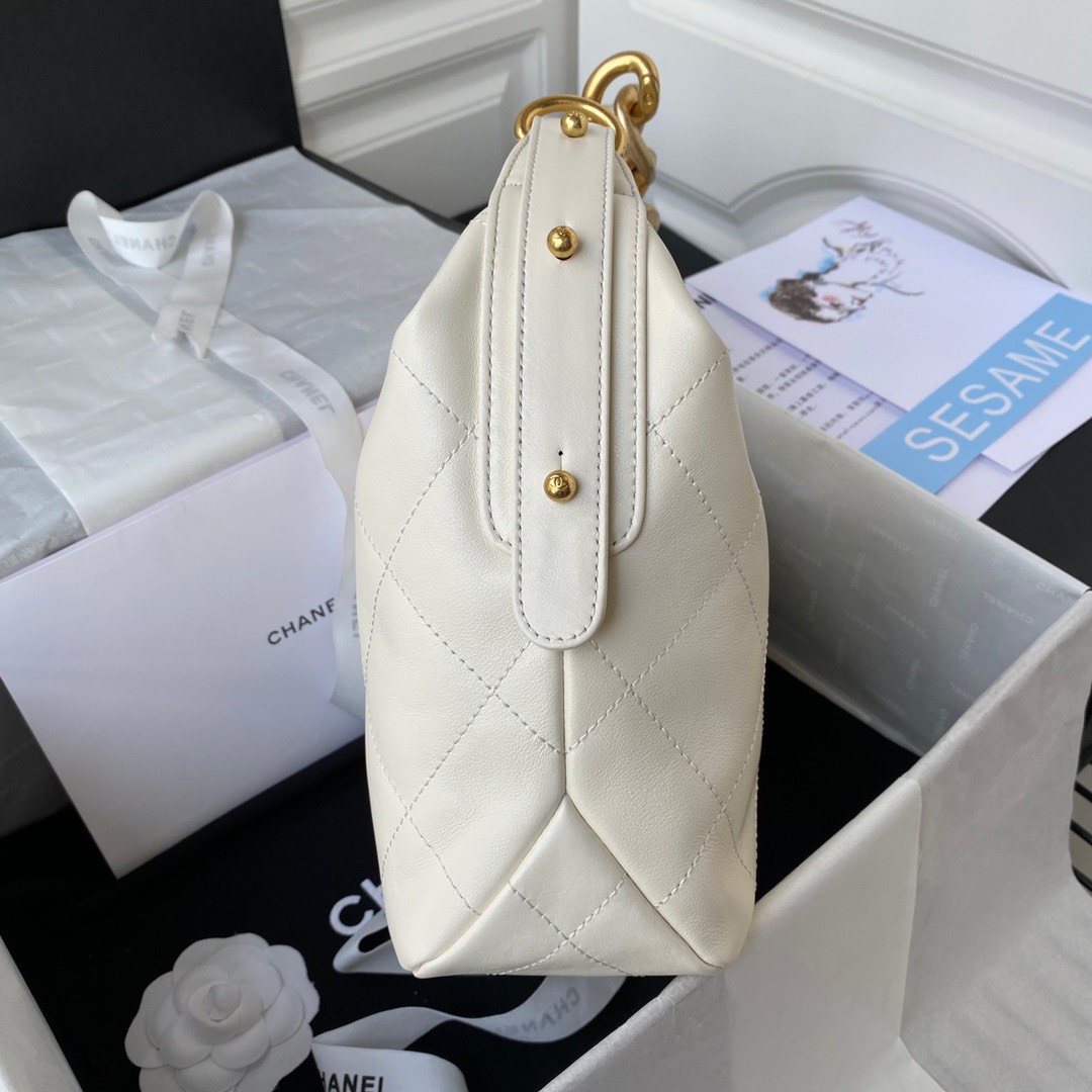 Túi Xách Siêu Cấp - Địa chỉ mua túi xách nữ Chanel Hobo da bê chần bông màu trắng chính hãng