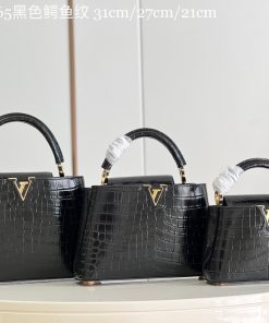 Túi xách Louis Vuitton Capucines da cá sấu màu đen