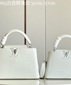 Túi xách Louis Vuitton Capucines Da cá sấu màu trắng
