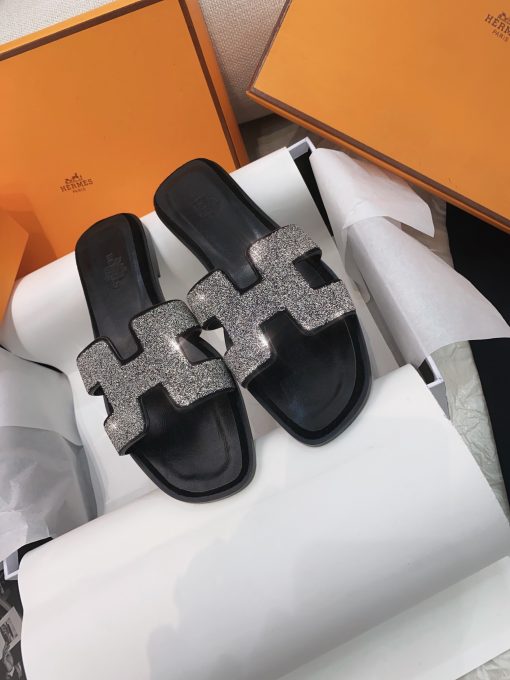 Dép cao gót nữ Hermès Summer Heels Leather Sheepskin Sandals