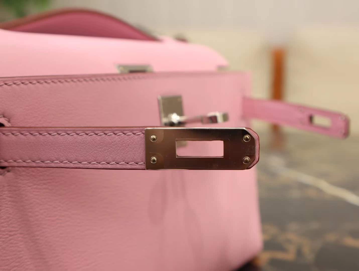 z3334268943792_90de7d48dac5205842446032091ccb70 Túi xách Hermes Kelly Pochette Rose Sakura Swift Palladium Hardware Siêu Cấp
