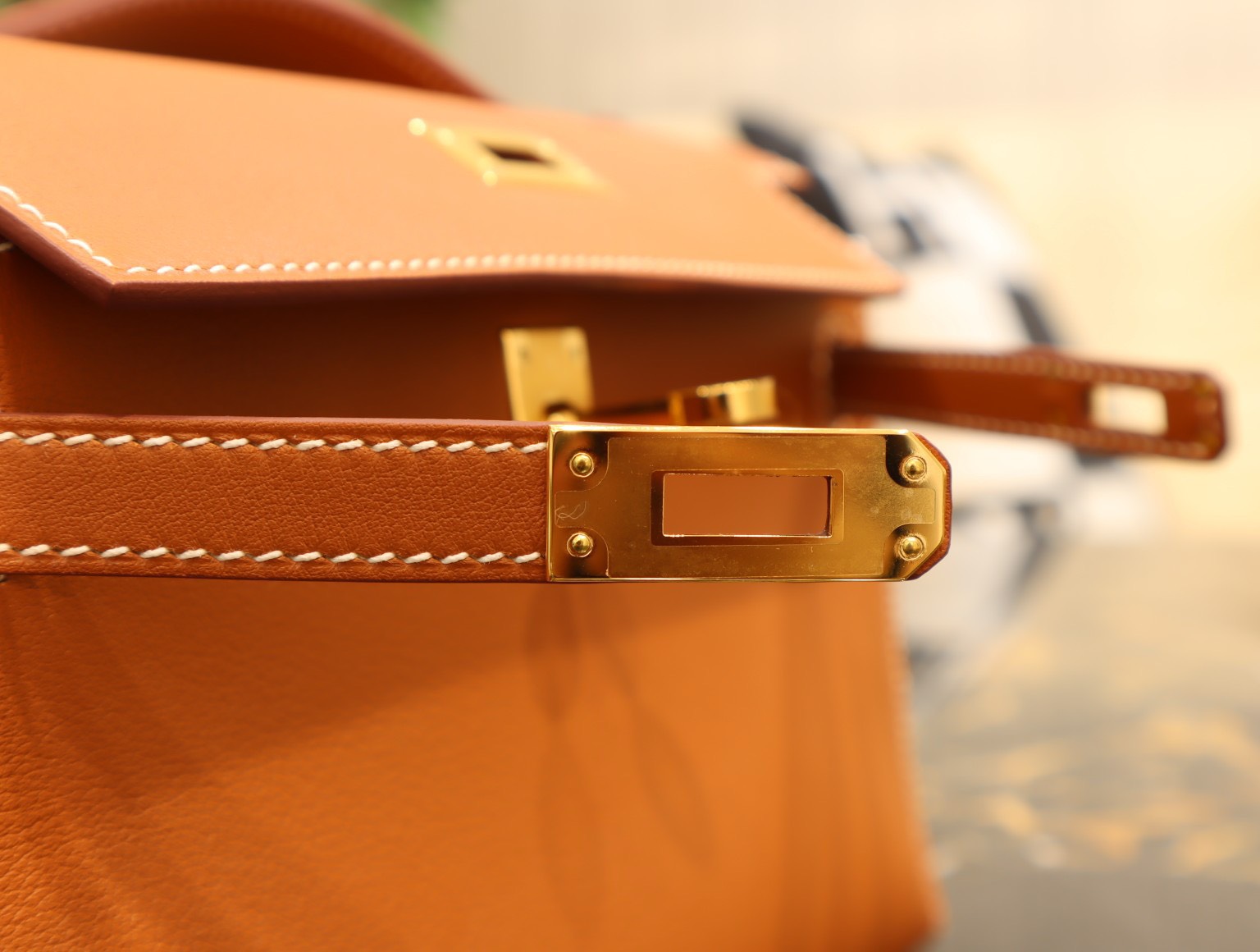Túi xách Hermes Kelly Pochette Gold Swift Gold Hardware Siêu Cấp