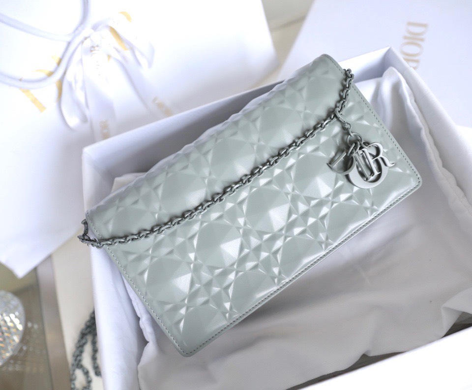 z3443393987892_eb6f4386a05cc64c1610fafe5fa8d25c Túi Dior Lady Dior Pouch ‘Gray With Diamond’