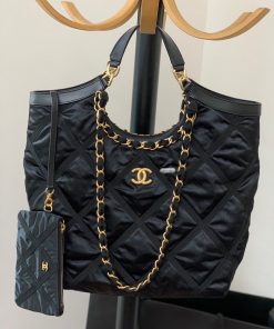 Túi xách Chanel Maxi Shopping Bag Nylon gros grain & gold tone metal