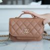 Túi xách Chanel Caviar Quilted Medium Business Affinity Flap White màu nâu