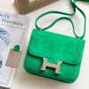 Túi Xách Hermes Mini Constance 18 Màu Xanh Lá