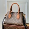 Túi xách Louis Vuitton Cream Monogram Canvas Vendome MM nâu đen