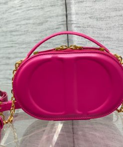 Túi Xách Dior CD Signature Oval Camera Màu Hồng