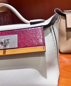 Túi xách Hermes 24/24 Bleu Nuit Màu Trắng