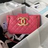 Túi xách Chanel 24C Big Logo da Lambskin Màu Hồng Siêu Cấp