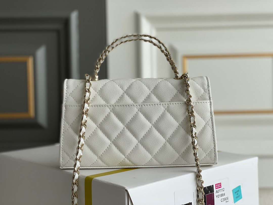 z5206754091412_a582d2c7e458ba4392f876b5cb0caf1f Túi Xách Đeo Chéo Chanel Kelly Caviar Màu Trắng hàng hiệu
