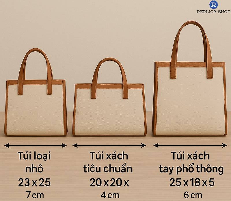 Kích thước túi xách size 22 dựa theo chủng loại