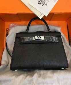Túi Hermes Kelly Mini Black Epsom