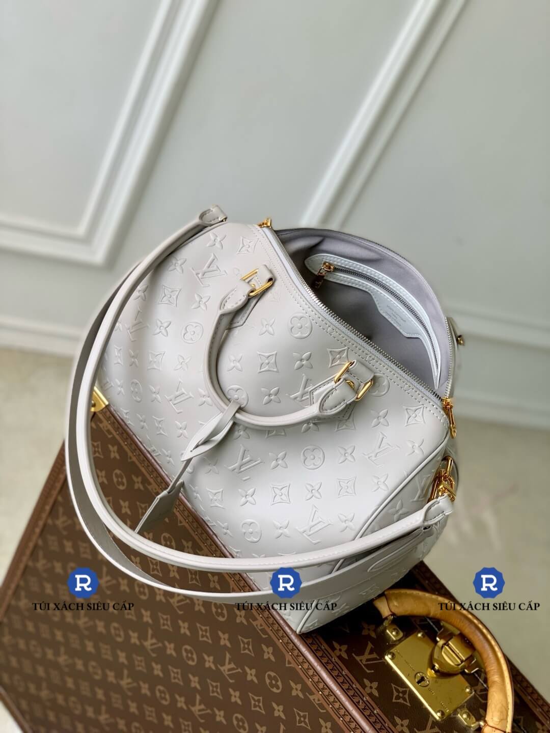 Túi LV Speedy Soft 30 Monogram Màu Xám Siêu Cấp