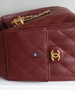 Túi Xách Chanel 25 Màu Đỏ Mận Siêu Cấp