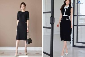 Đầm đen mang giày màu gì?