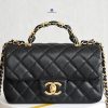 Túi Xách CHANEL 25B Da Caviar Màu Đen Siêu Cấp