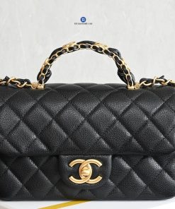 Túi Xách CHANEL 25B Da Caviar Màu Đen Siêu Cấp