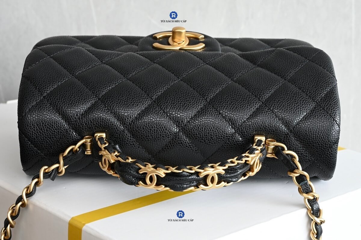 Túi Xách CHANEL 25B Da Caviar Màu Đen Siêu Cấp