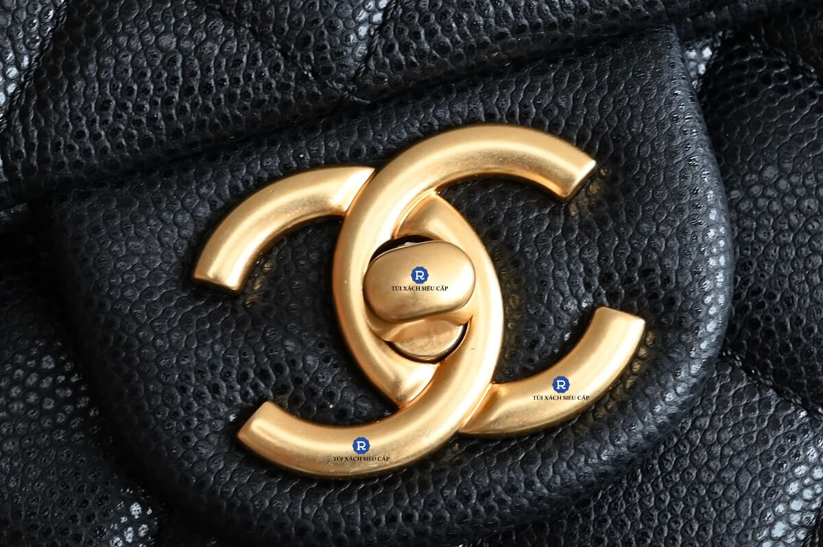 Túi Xách CHANEL 25B Da Caviar Màu Đen Siêu Cấp