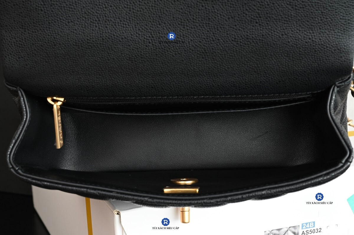Túi Xách CHANEL 25B Da Caviar Màu Đen Siêu Cấp