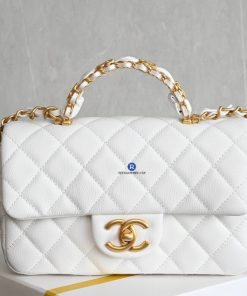 Túi Xách CHANEL 25B Da Caviar Màu Trắng Siêu Cấp