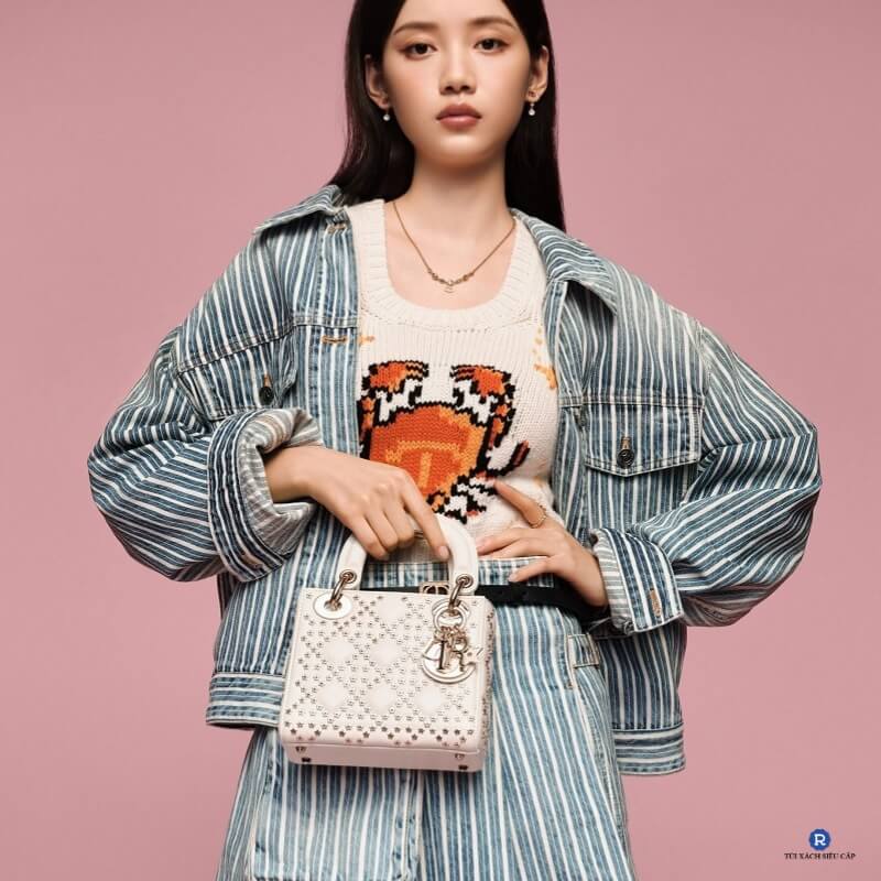 T&uacute;i X&aacute;ch Tay Nữ Dior My Dior Mini Bag Latte Cannage Lambskin