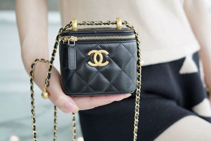 Chanel Mini Vanity With Chain Box Bag 2021 Black