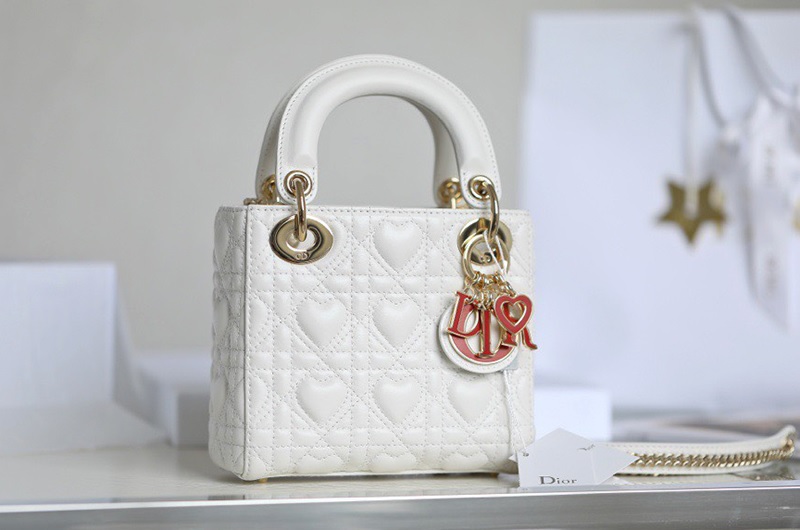 Túi xách Dior Lady Bag Mini Dioramour White