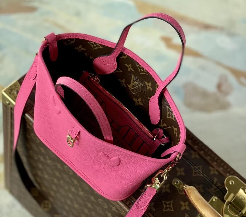 Túi Neverfull Bandoulière Inside Out MM Monogram màu hồng