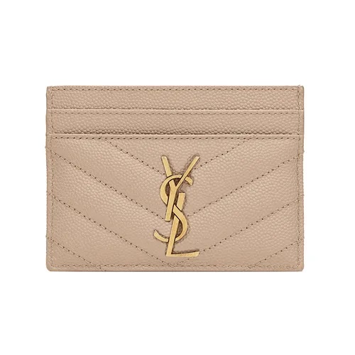 Ví Yves Saint Laurent YSL Cassandre Matelassé Card Case In Grain De Poudre Leather màu Be